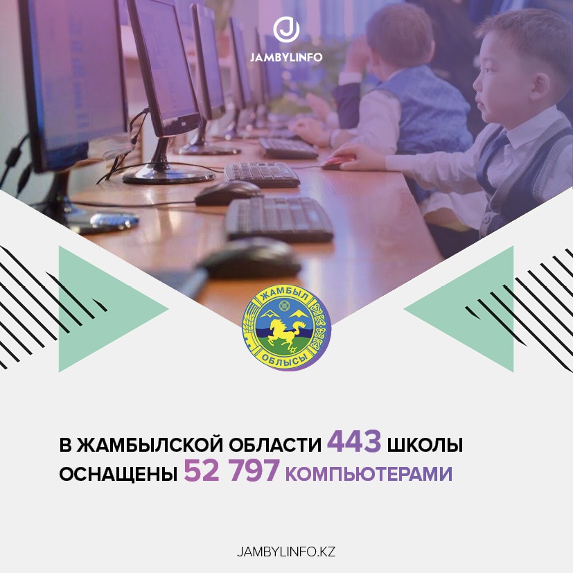 В Жамбылской области  443 школы оснащены 52 797 компьютерами